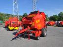 Марка: Supertino R 170 Top Cut,Цена:  38 000 € Без ДДС,Състояние: Ролонна сламопреса Supertino R 170 Top Cut със спецификации:<br /><br />Нова ролонна слампреса с променлива камера и вградена горна система за рязане; <br /><br />Размери: <br />•	Дължина – 440 см.;<br />•	Широчина – 255 см.; <br />•	Височина – 275 см.; <br /><br />Размери на балите: <br />•	Диаметър – от 90 до 170 см; <br />•	Широчина – 123 см.; <br /><br />Хидравличен подбирач:<br />•	Широчина - 220 см. (190 см от зъб до зъб);<br />•	4 броя тръби (пружинни държачи); <br />•	2 гуми на подбирача с размер 13x5,00 4pl;<br />•	28 броя зъби; <br />•	Разстояние между зъбите – 70 мм.;<br />•	Задвижване с верига (болтова защита); <br /><br />Захранваща система:<br />•	Ротор със спирални зъби и вградена система за рязане;<br />•	Стандартна подвижна табла нон-стоп (срещу захващане и оплитане);<br /><br />Пресова камера:<br />•	4 броя ролки; <br />•	1 фиксирана верига; <br /><br />Връзваща система: <br />•	Директно в камерата;<br />•	Връзване с мрежа; <br /><br />Други спецификации:<br />Гуми – 500/50-17;<br />Необходима мощност от 80 к.с. (60 kW);<br />Тегло: 2960 кг.; <br /><br />Предимства на променливата камера:<br />•	По-компактни бали.<br />•	Еднородност при навиването на балите.<br />•	Лесно разгръщане на балата.<br />•	По-малко място за съхранение.<br /><br />1 година гаранция. <br /><br />Опции: <br />Централно автоматично смазване – 2 100 лева без ДДС<br /><br />* Предлагаме лизинг с първоначална вноска от 5% и със срок на изплащане до 5 години!<br />